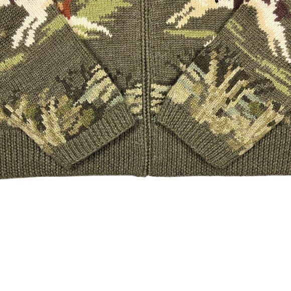 Vintage Ralph Lauren Wool Dog Hunt Cardigan Sweater Hoodie Jacket - Picture 12 of 16